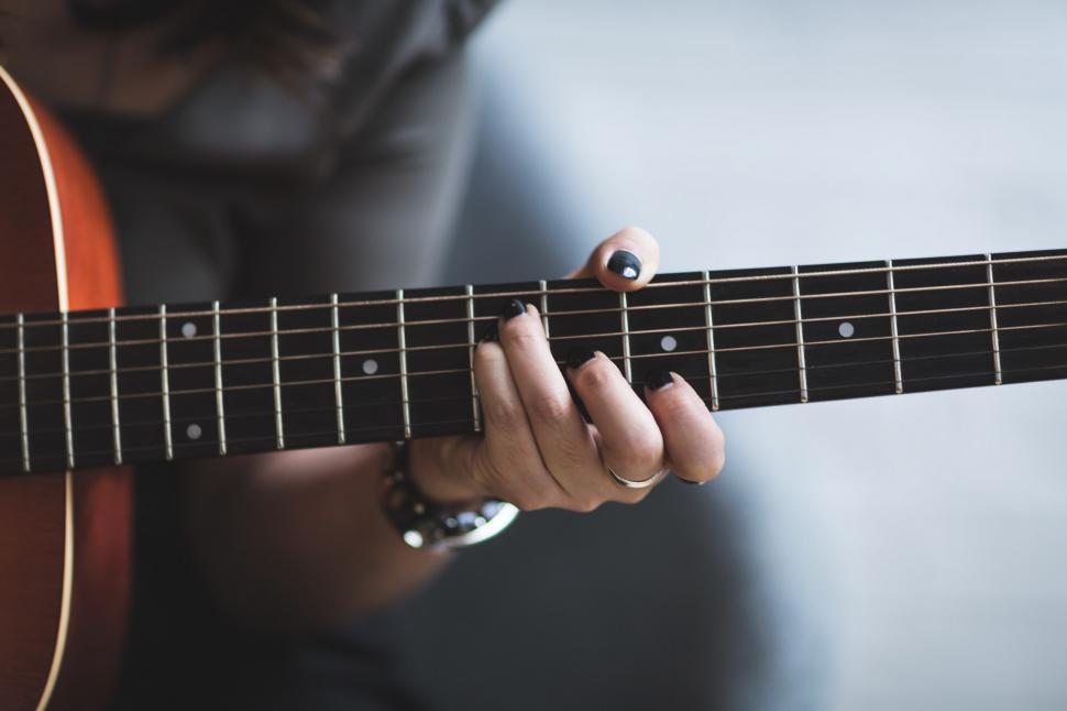 Free Image of Playing Guitar Fretboard 