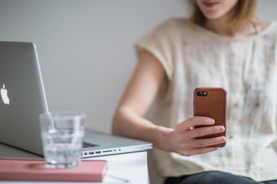Free Image of Woman Taking Work Break 