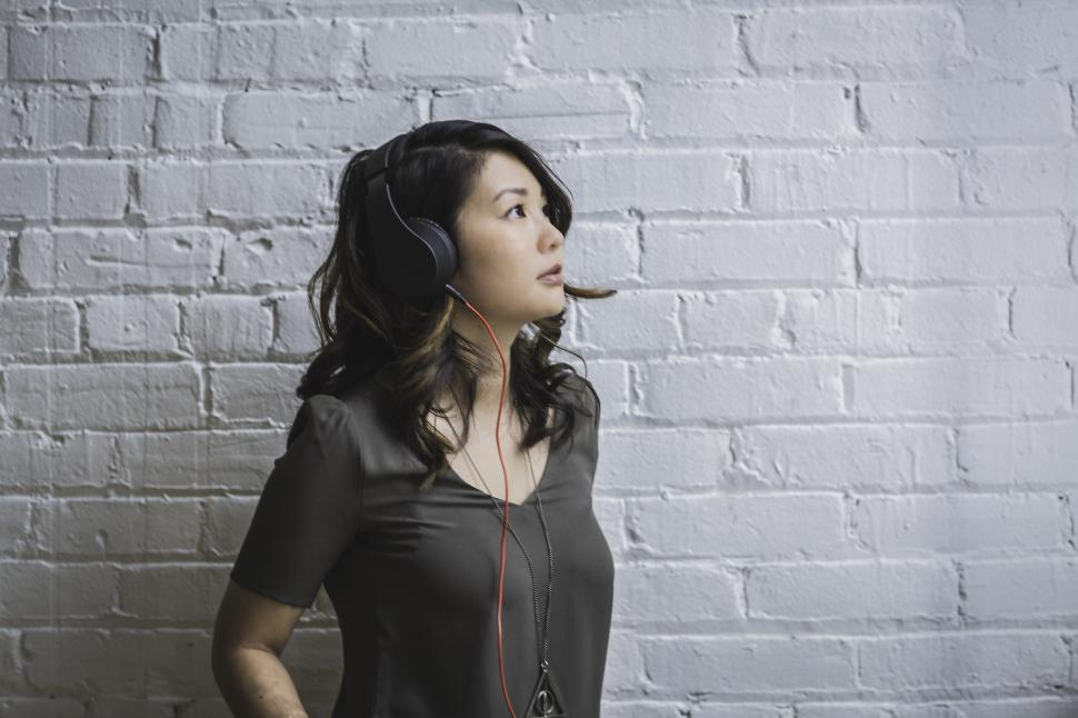 Free Image of Woman Wearing Headphones 