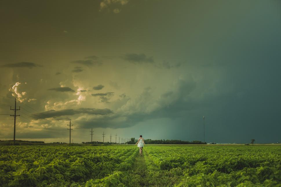 Free Image of Woman in Prairie Fields 