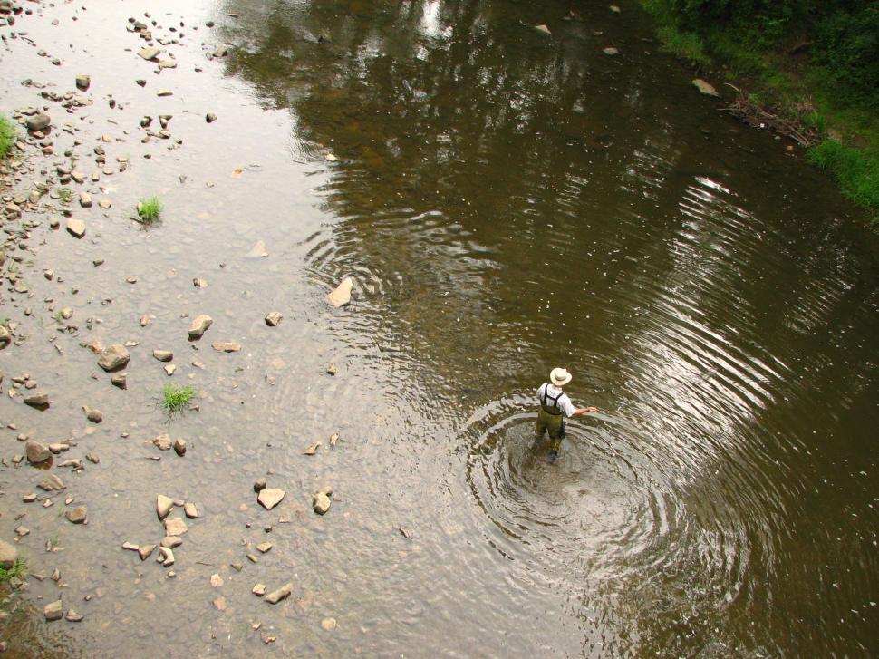 Free Image of Man Fishing 