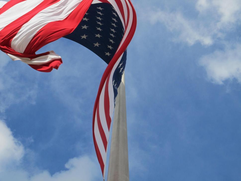 Free Image of American Flag Waving in the Wind 