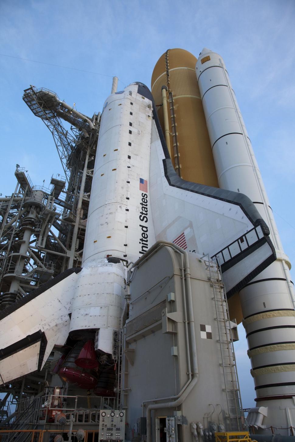 Free Image of Large White Rocket on Metal Structure 