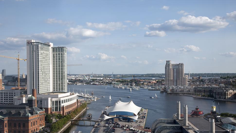 Free Image of Urban Waterfront Cityscape With Tall Buildings 