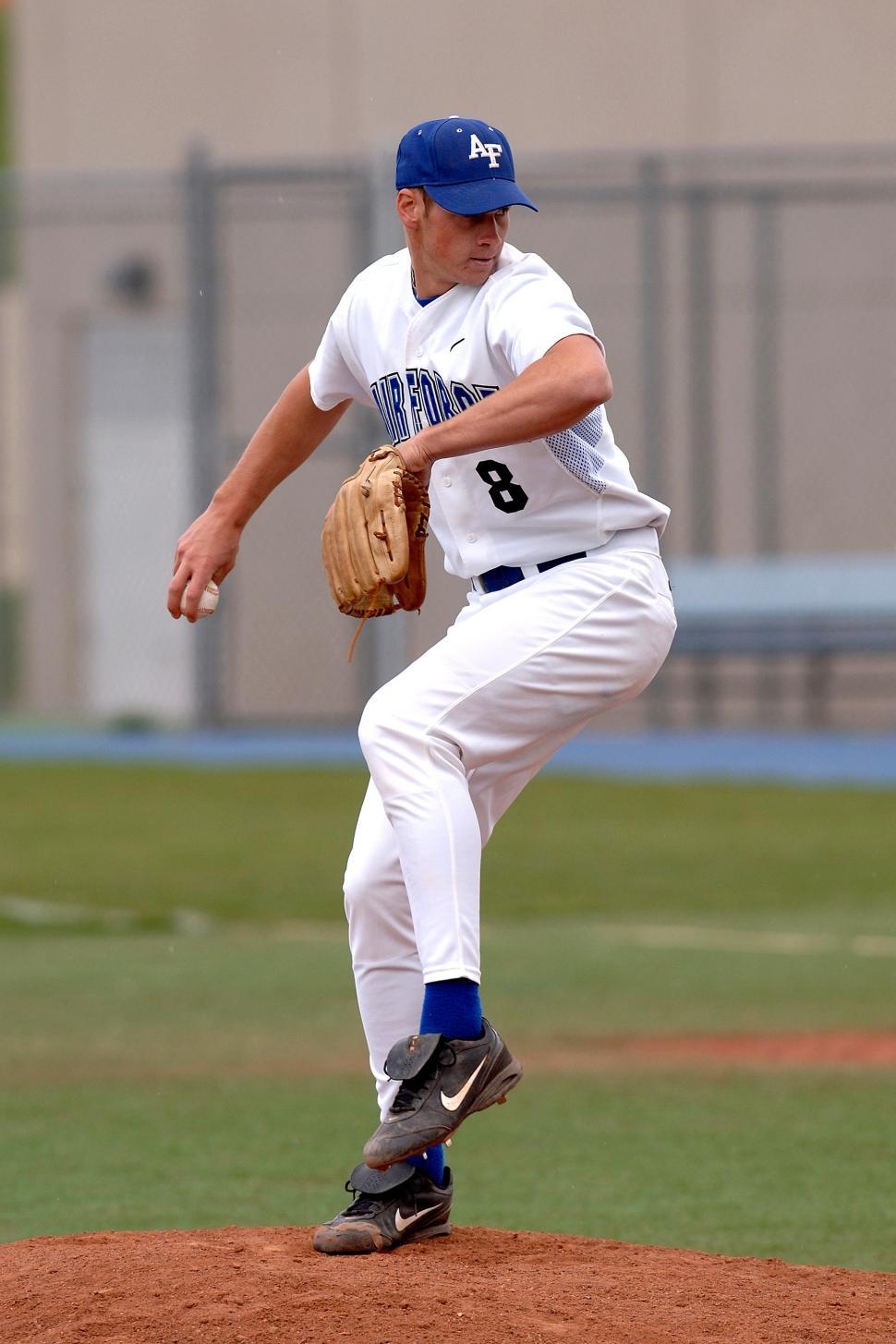 Free Image of Baseball Player Pitching on Top of Field 