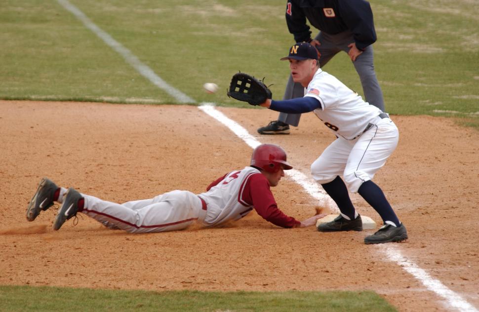 Free Image of Baseball Player Sliding Into Base During Game 