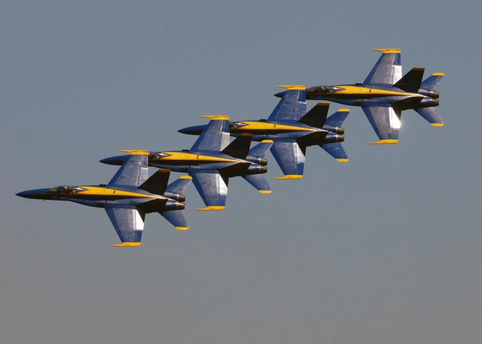 Free Image of Formation of Fighter Jets Flying in Sync 