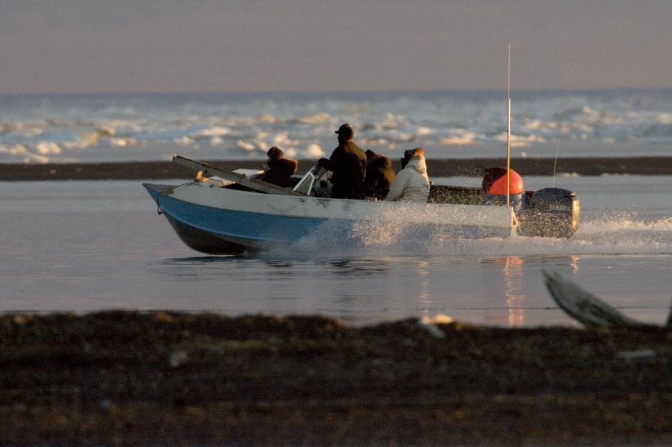 Free Image of Group of People Riding on Blue and White Boat 