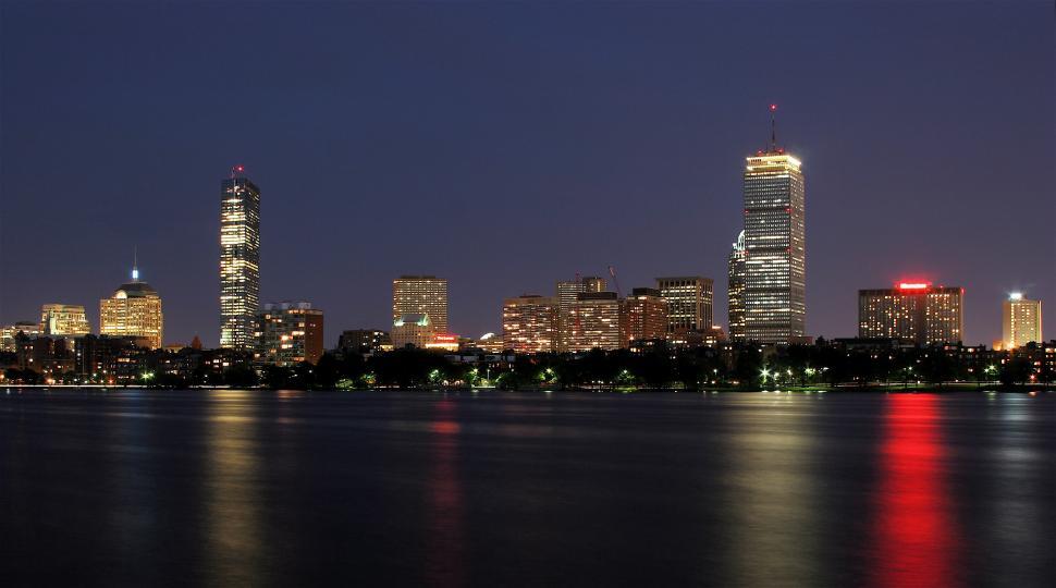 Free Image of City Night View Across Water 
