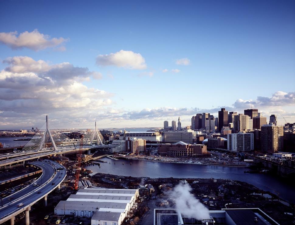 Free Image of Aerial View of City and River 