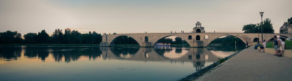 Free Image of Bridge Over Water With Clock Tower 