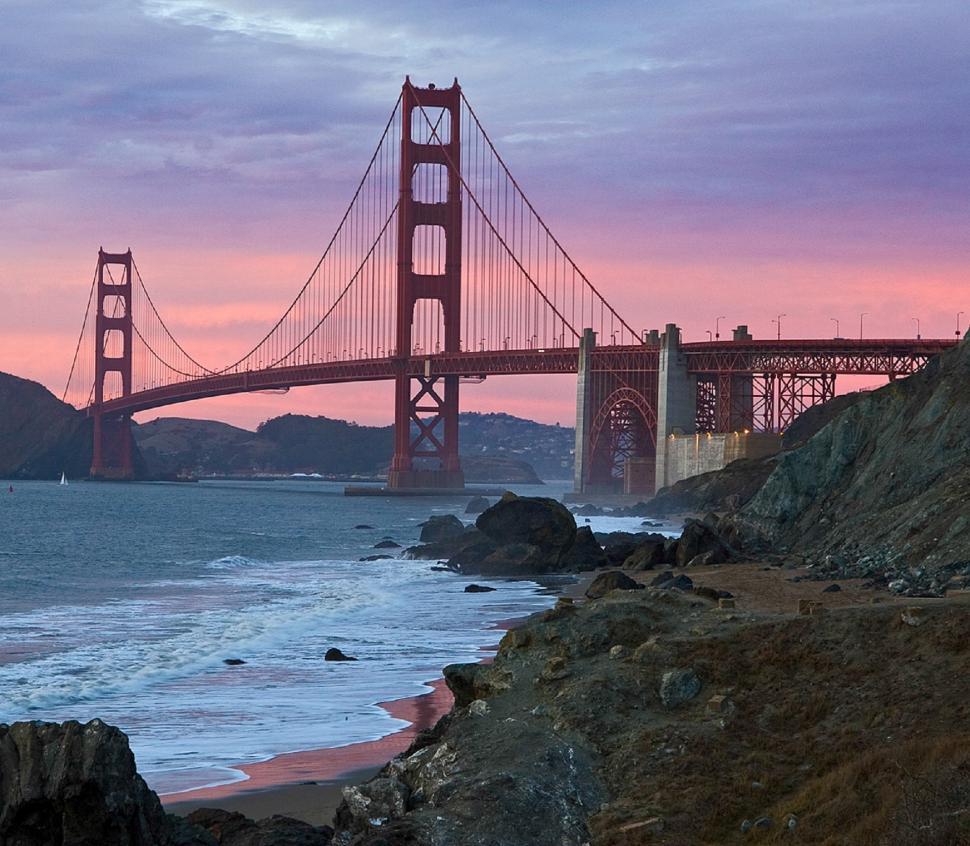 Free Image of A View of the Golden Gate Bridge at Sunset 