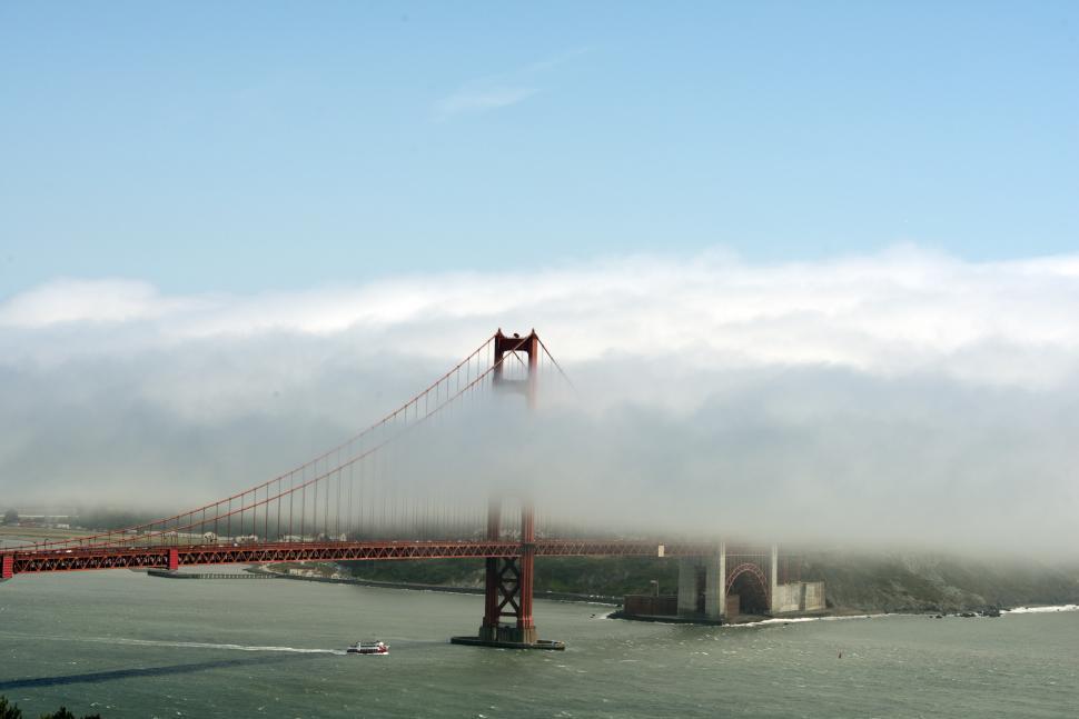 Free Image of Foggy View of the Golden Gate Bridge 