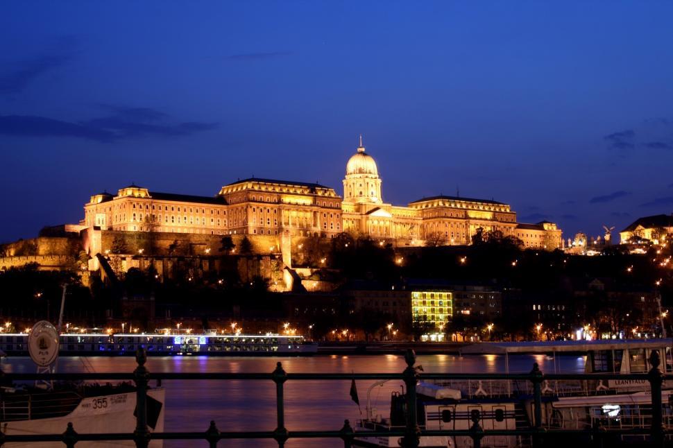 Free Image of Majestic Castle Glowing in the Night 