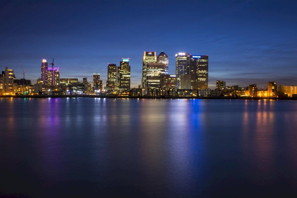 Free Image of City Night View Across Water 
