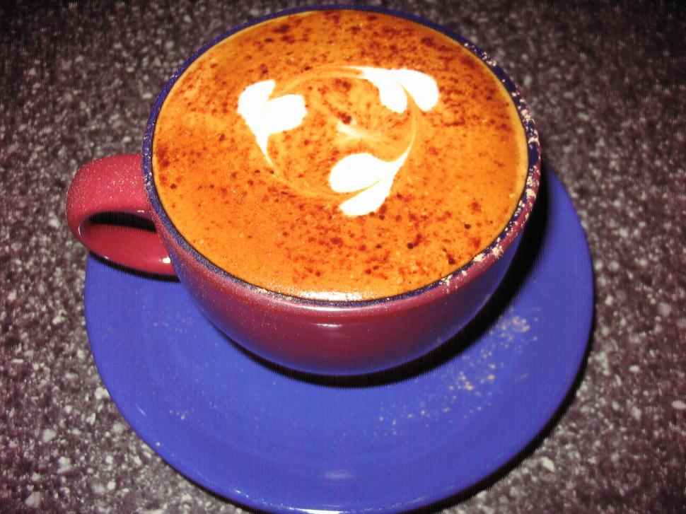 Free Image of Blue Plate With Coffee Cup 