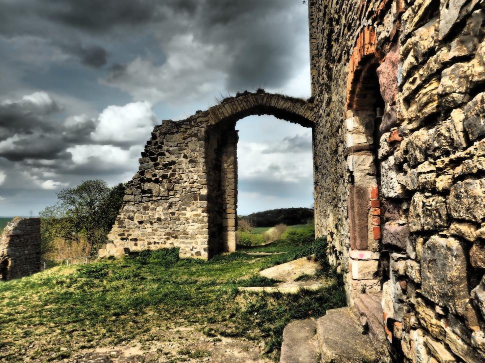 Free Image of Stone Wall With Arch 