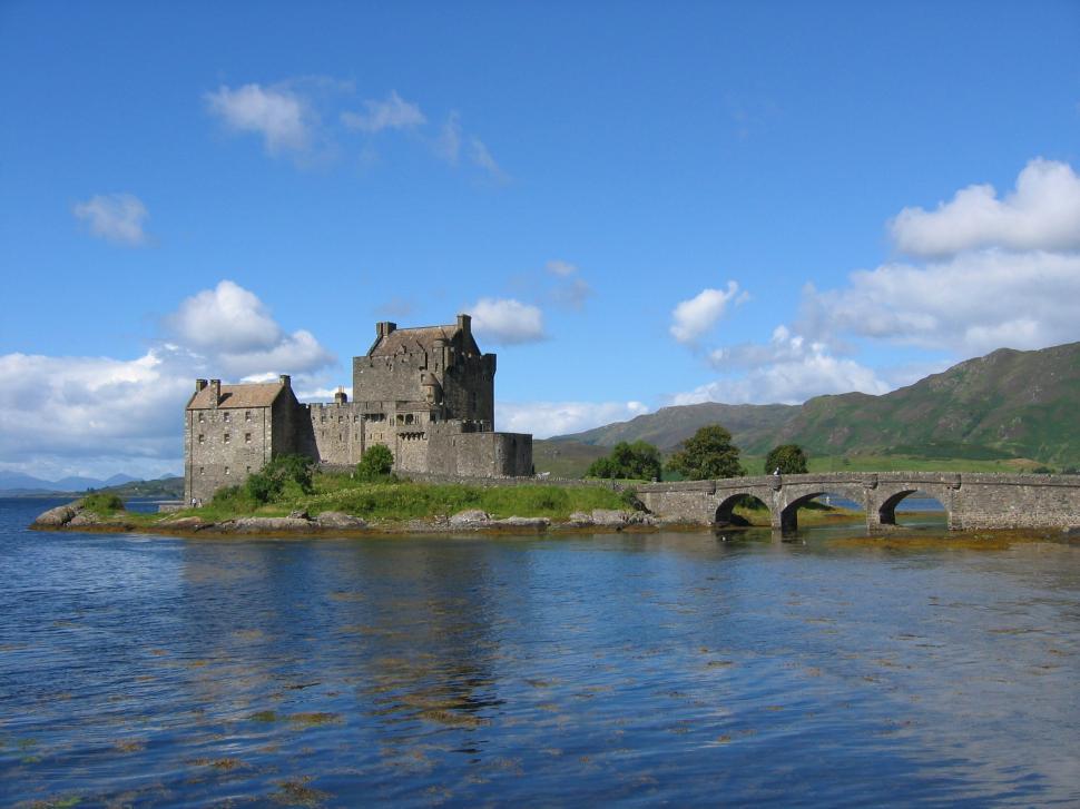 Free Image of Castle on Small Island in Lake 