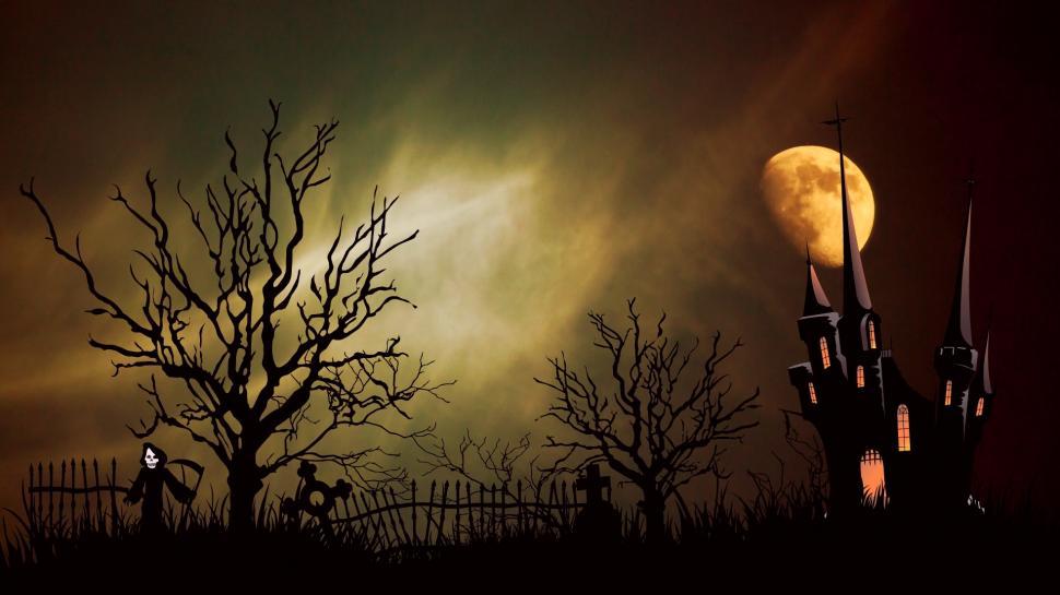 Free Image of Moonlit Cemetery 