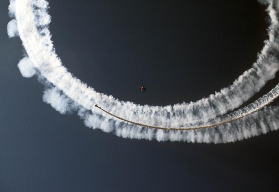 Free Image of Group of Airplanes Flying Through the Sky 