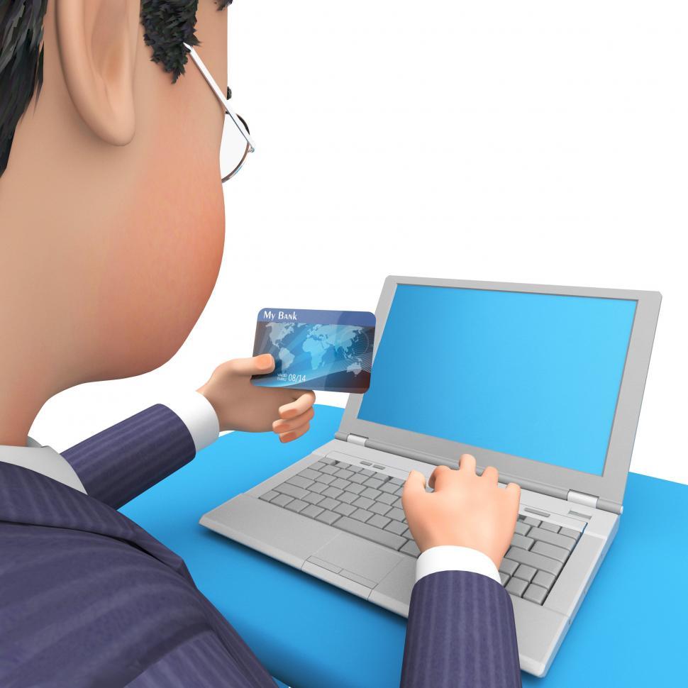 Free Image of Credit Card Indicates World Wide Web And Business 3d Rendering 