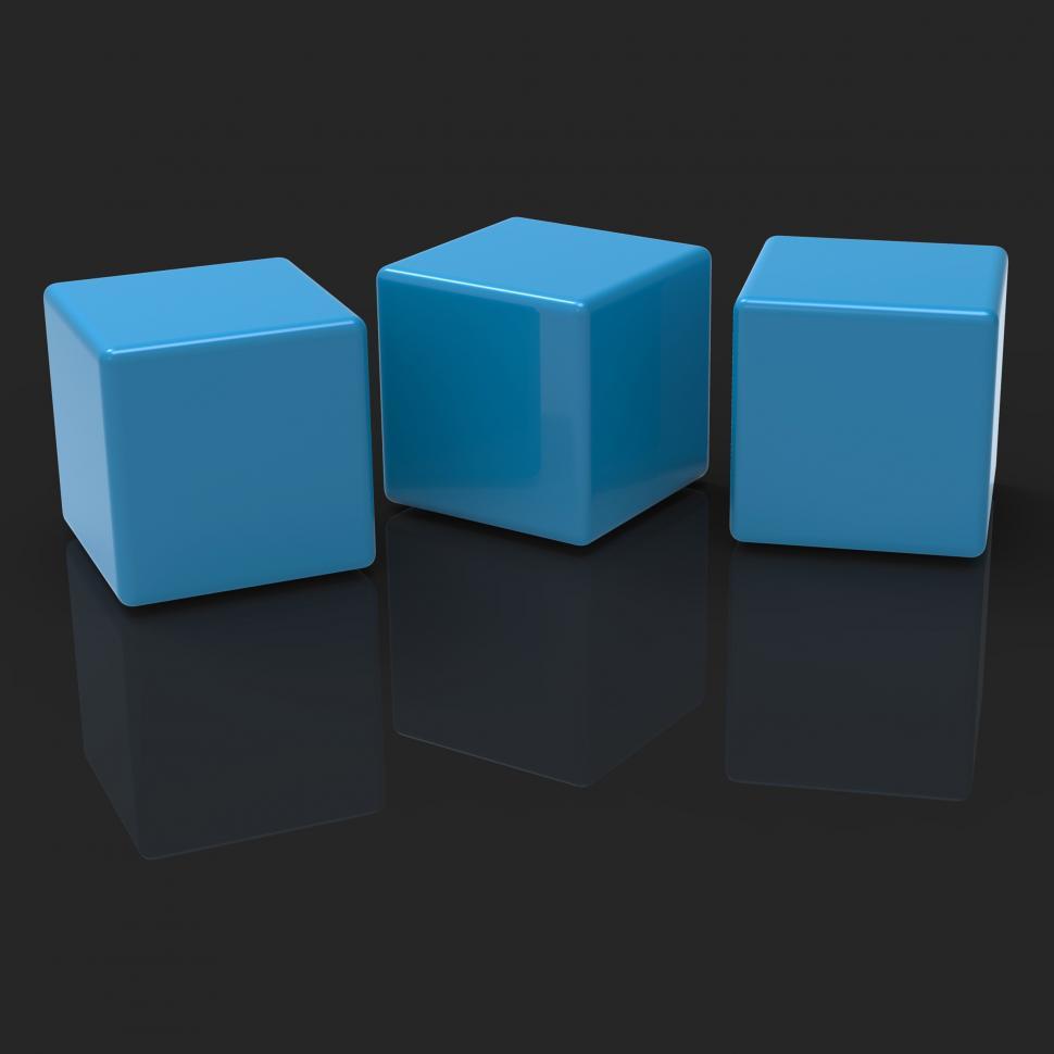 Free Image of Three Blank Blocks Show Copyspace For 3 Letter Word 
