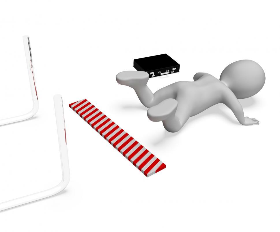 Free Image of Character Fall Represents Lack Of Success And Accident 3d Render 
