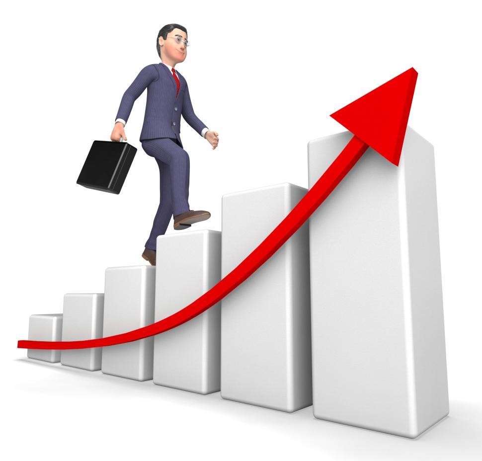 Free Image of Character Profits Shows Success Successful And Business 3d Rende 