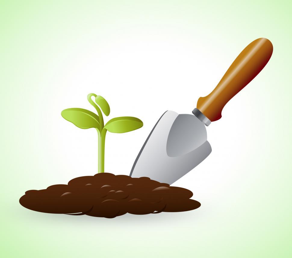 Free Image of Gardening Trowel Represents Grow Flowers 3d Illustration 