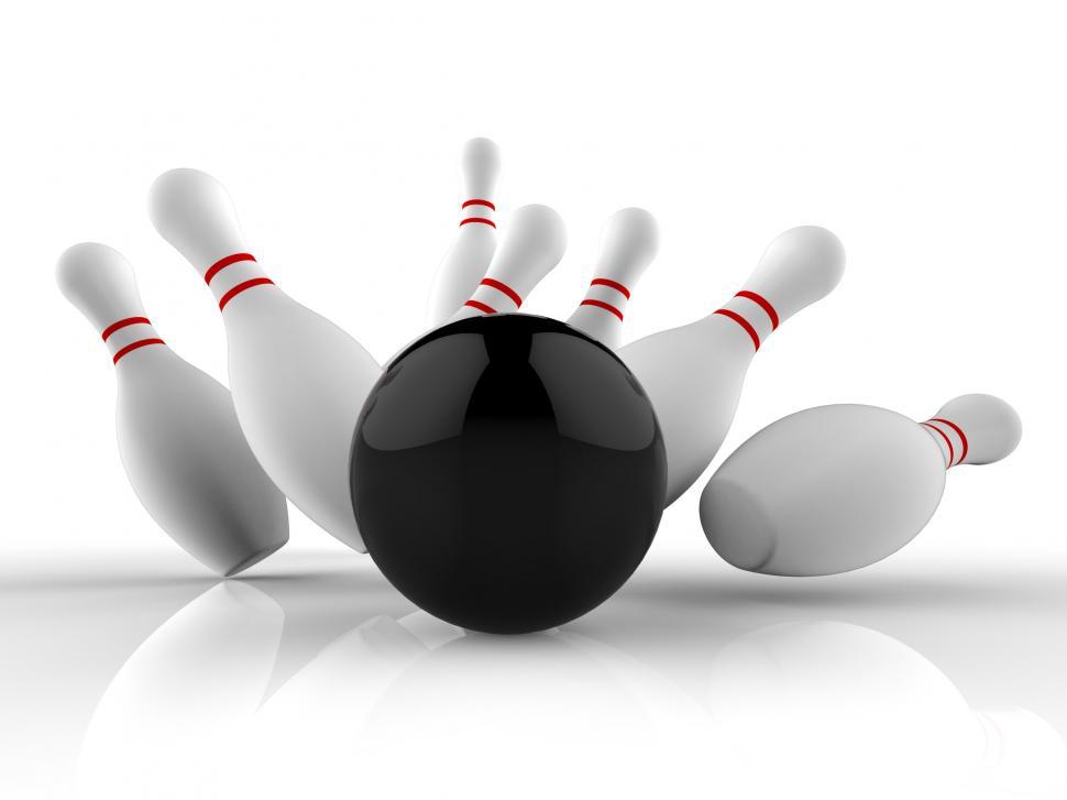 Free Image of Bowling Strike Showing Winning Skittles Game 