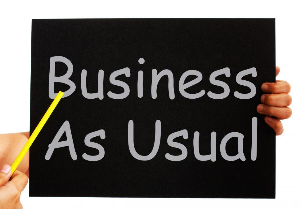 Free Image of Business As Usual Blackboard Means Routine And Normality 
