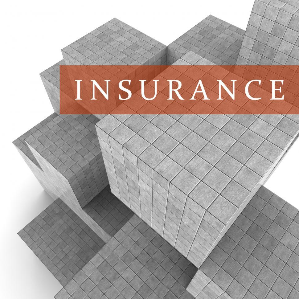 Free Image of Insurance Blocks Shows Financial Policy And Indemnity 3d Renderi 