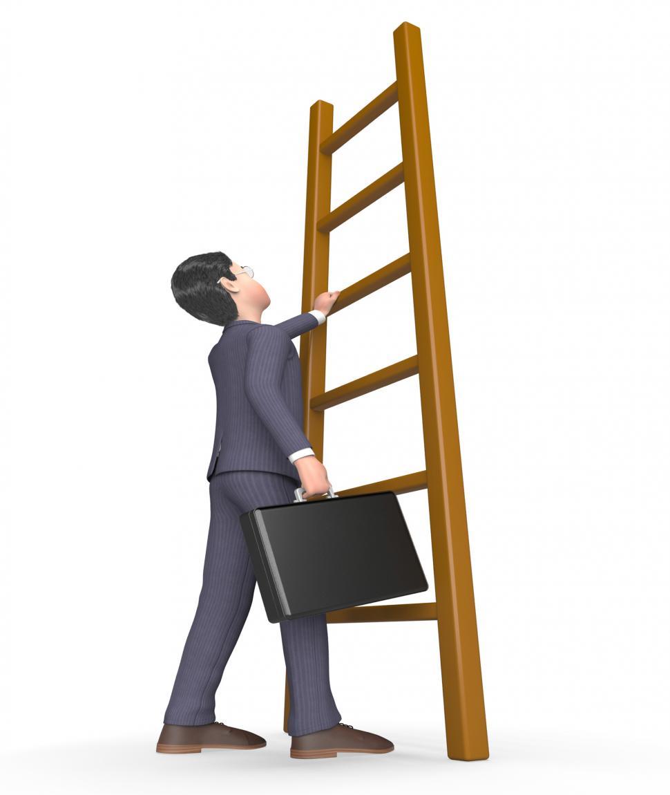 Free Image of Climb Character Means Hard Times And Advance 3d Rendering 