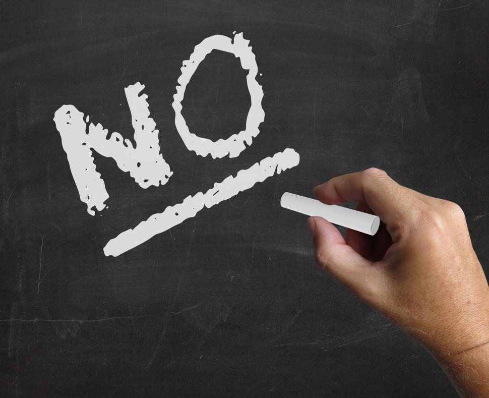 Free Image of No Word Shows Denial Refusal And Denying 