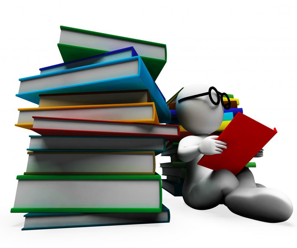 Free Image of Student Reading Books Showing Learning 