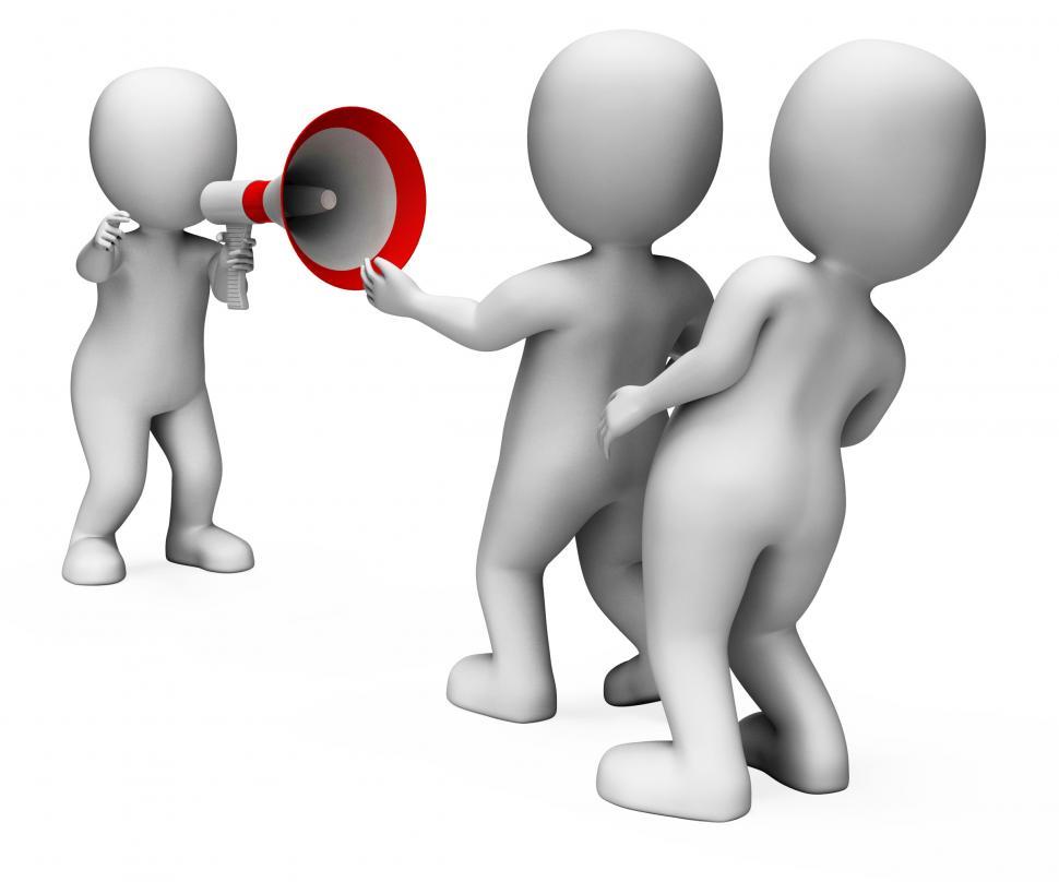 Free Image of Megaphone Character Shows Motivation Authority And Do It 