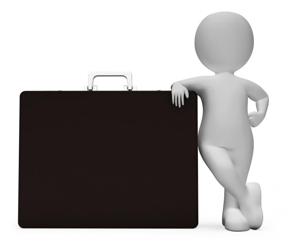 Free Image of Copyspace Briefcase Means Man Render And Entrepreneur 3d Renderi 