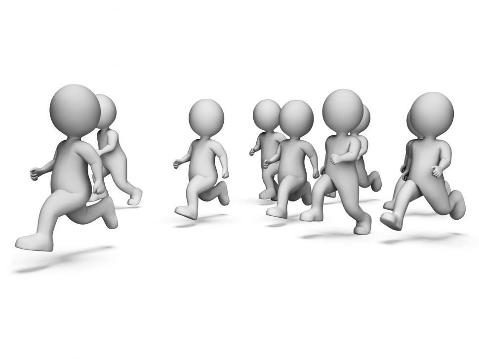Free Image of Running Health Means Get Fit And Characters 3d Rendering 
