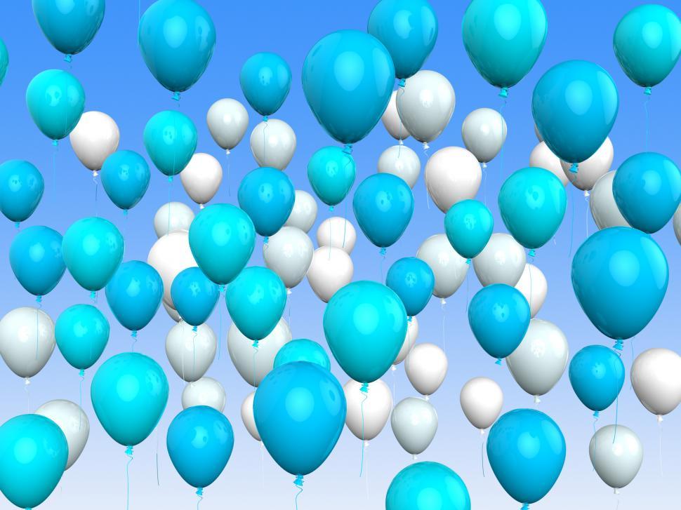 Free Image of Floating Light Blue And White Balloons Mean Argentinean Flag Or  
