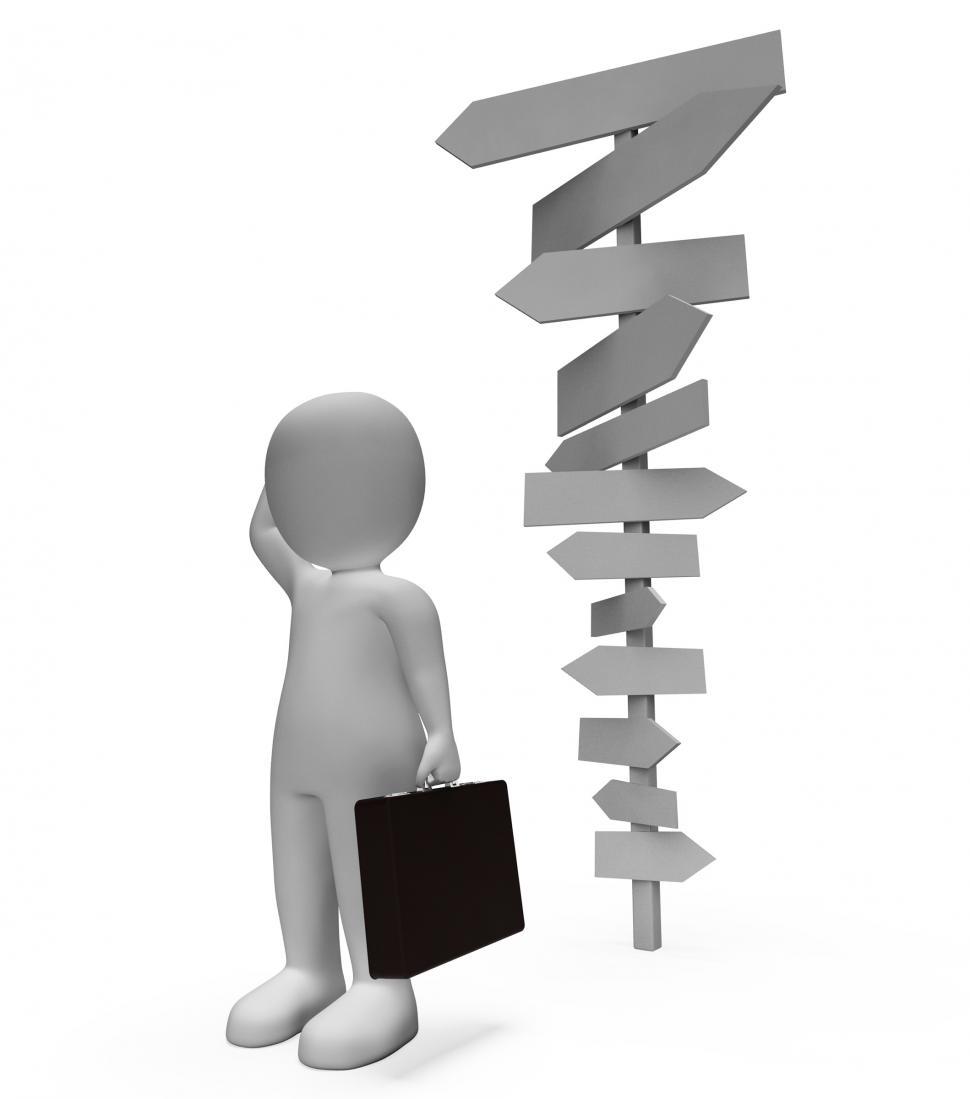 Free Image of Confused Character Indicates Business Person And Businessman 3d  
