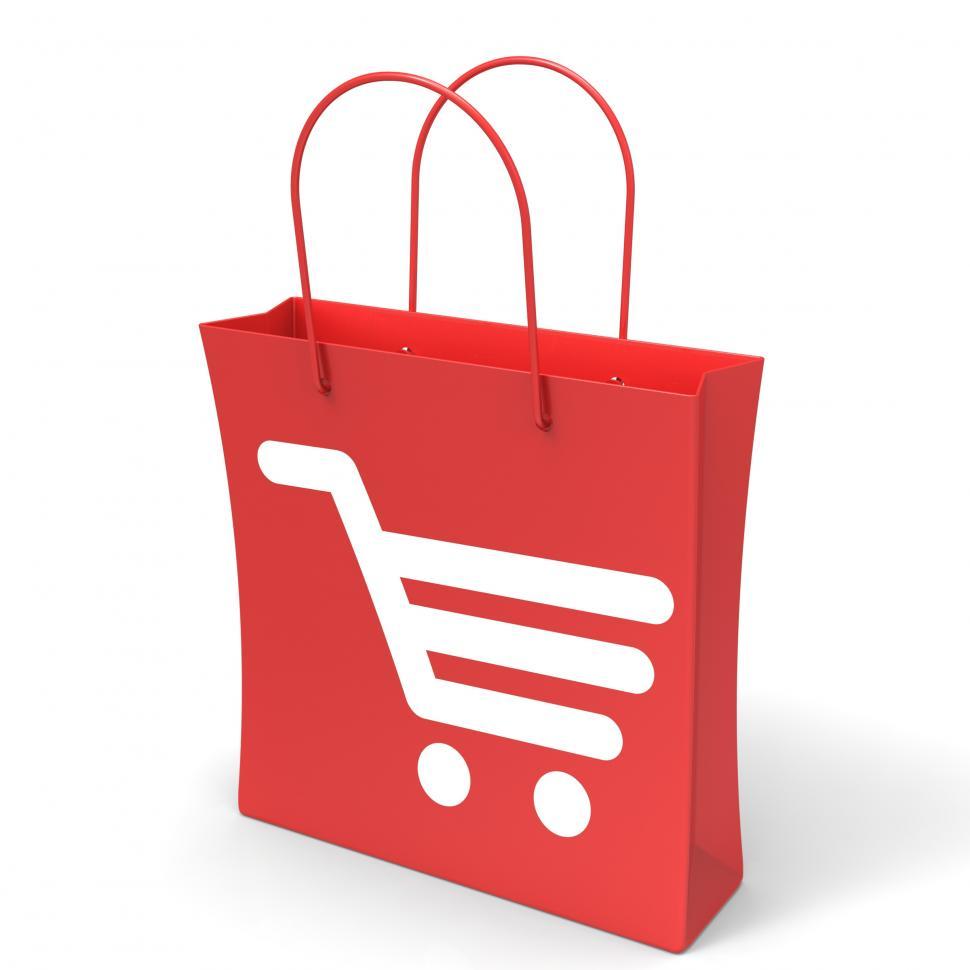 Free Image of Shopping Cart Bag Showing Basket Checkout 