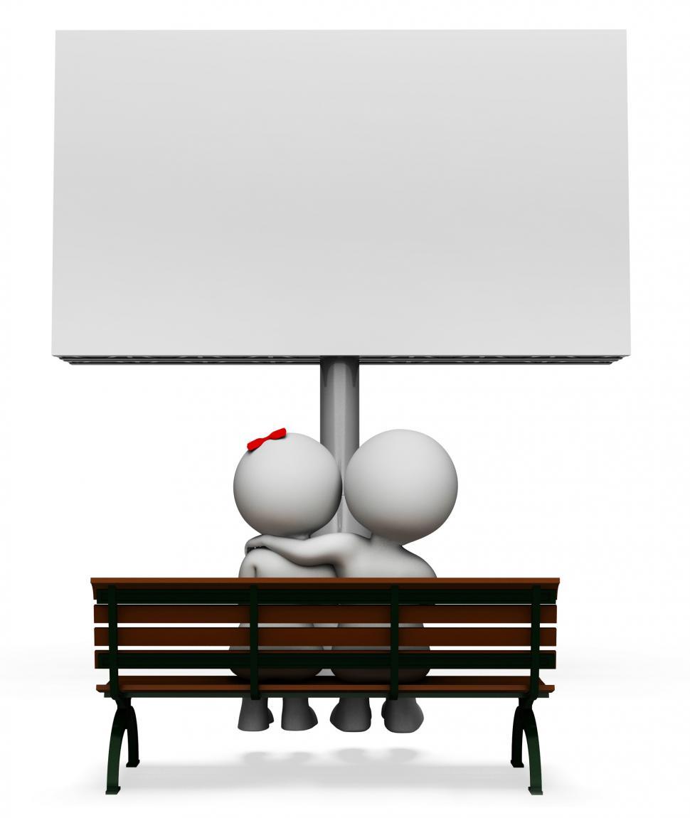 Free Image of Love Couple Shows Text Space And Blank 3d Rendering 