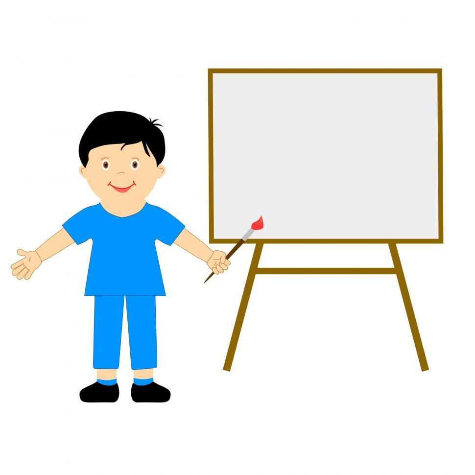 Free Image of Boy With Brush Means School Boy Artist Or Creative Art 