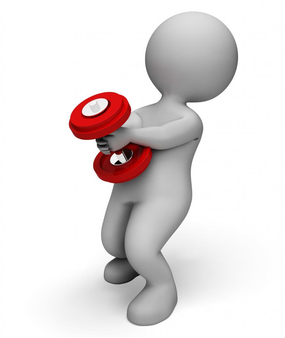 Free Image of Character Gym Means Physical Activity And Barbell 3d Rendering 
