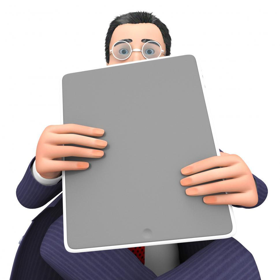 Free Image of Character Businessman Shows World Wide Web And Computing 3d Rend 