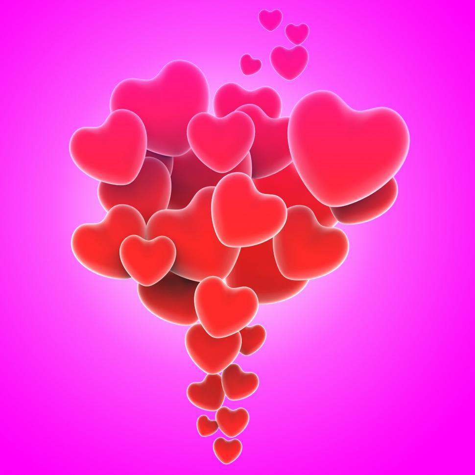Free Image of Bunch Of Hearts Means Summer Love Or Loving Couples 