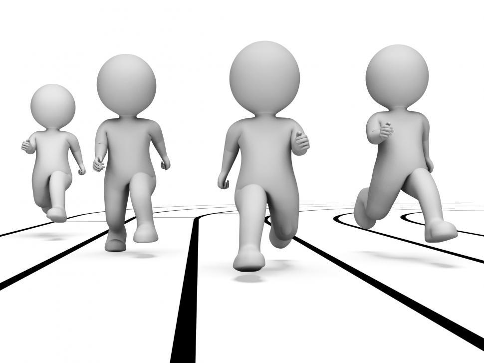 Free Image of Running Athletics Represents Competition Race And Active 3d Rend 