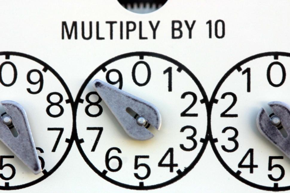 Free Image of Electric meter numbers 