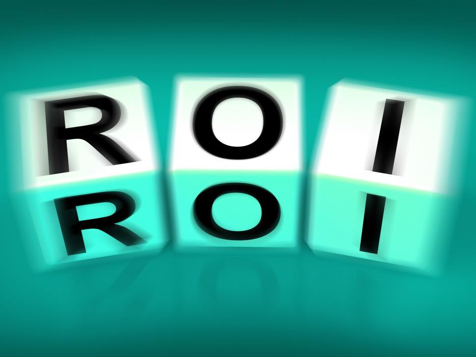 Free Image of ROI Blocks Displays Financial Return on Investment 