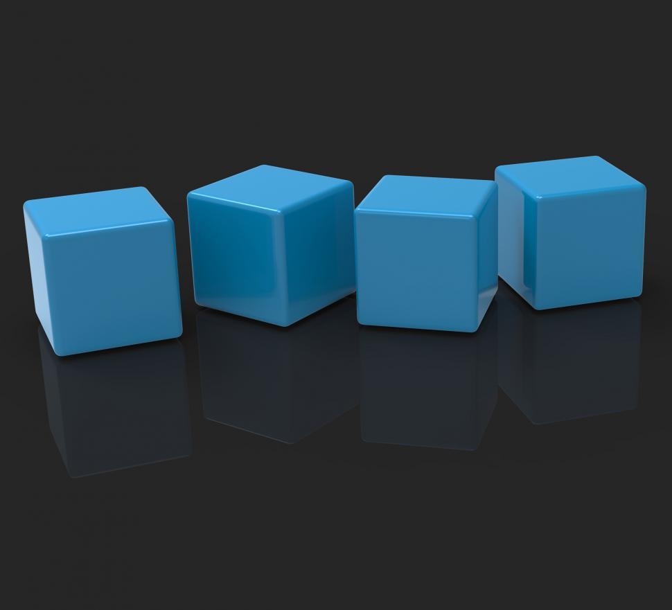 Free Image of Four Blank Blocks Shows Copyspace For 4 Letter Word 